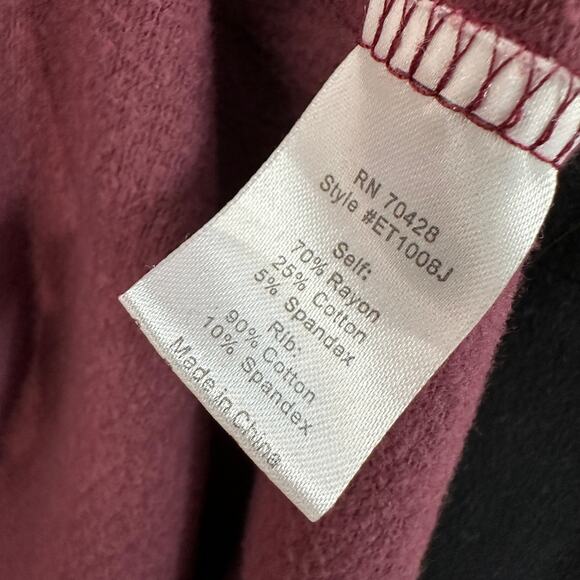 Evy's Tree Hoodie Womens L Maroon Black Zip-Up The Jacquelin Lace Trim Whimsy - Picture 7 of 8